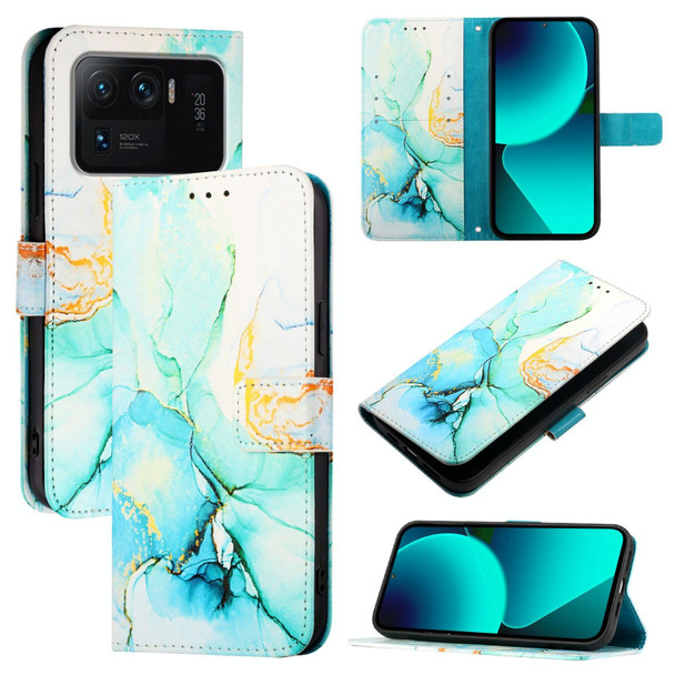 For Xiaomi Mi 11 Ultra PT003 Marble Pattern Flip Leather Phone Case(Green)