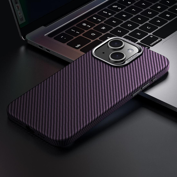 For iPhone 14 SULADA 600D Kevlar Texture PC Shockproof Phone Case(Purple)