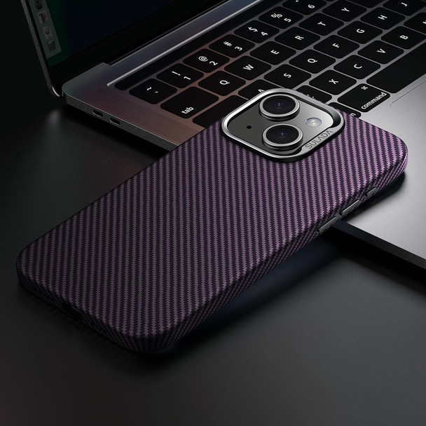 For iPhone 15 SULADA 600D Kevlar Texture PC Shockproof Phone Case(Purple)