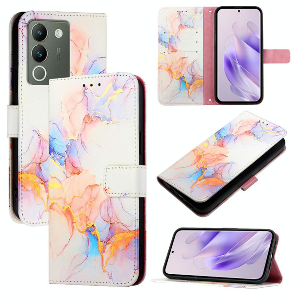 For vivo V29e 5G Global / Y200 5G Global PT003 Marble Pattern Flip Leather Phone Case(Marble White)