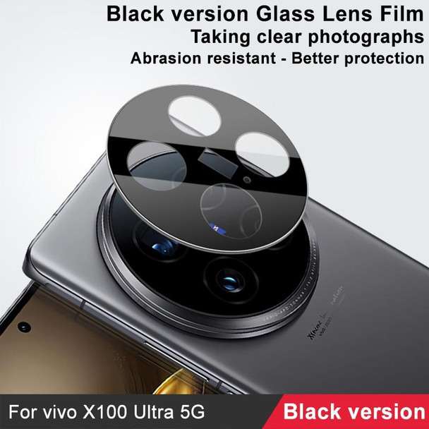 For vivo X100 Ultra 5G IMAK Rear Camera Lens Glass Film Black Version