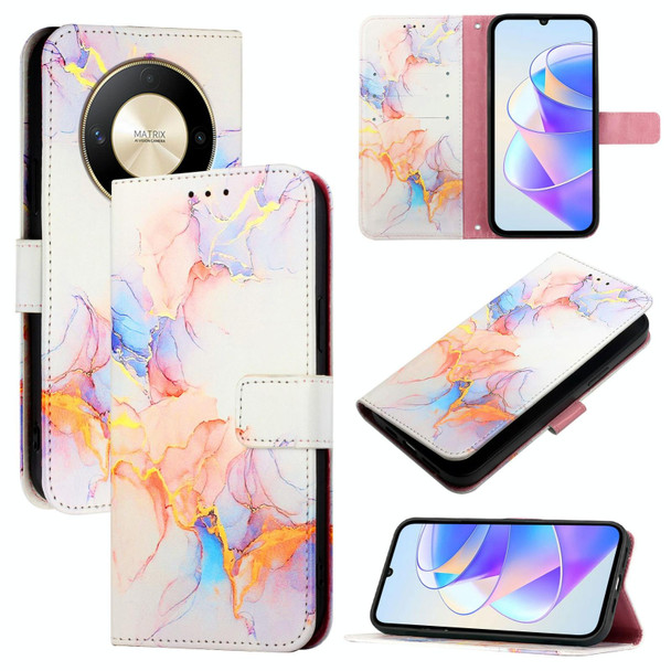 For Honor X9b / Magic6 Lite 5G PT003 Marble Pattern Flip Leather Phone Case(Marble White)