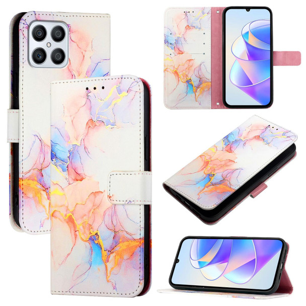 For Honor X8 4G / X30i / Play6T Pro PT003 Marble Pattern Flip Leather Phone Case(Marble White)