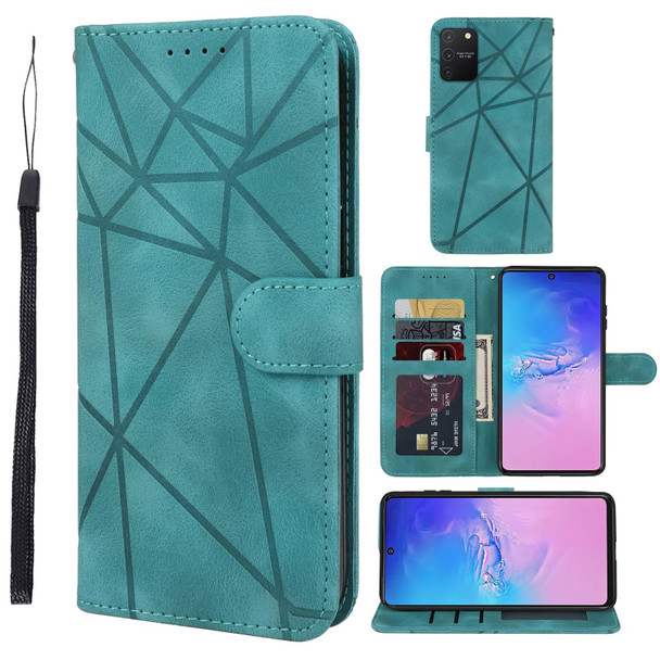 For Samsung Galaxy S10 Lite Skin Feel Geometric Lines Leather Phone Case(Green)