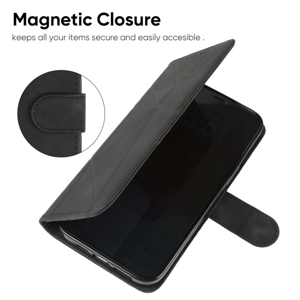 For Samsung Galaxy S10 Lite Skin Feel Geometric Lines Leather Phone Case(Black)