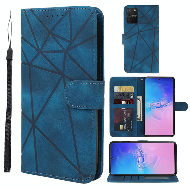 For Samsung Galaxy S10 Lite Skin Feel Geometric Lines Leather Phone Case(Blue)