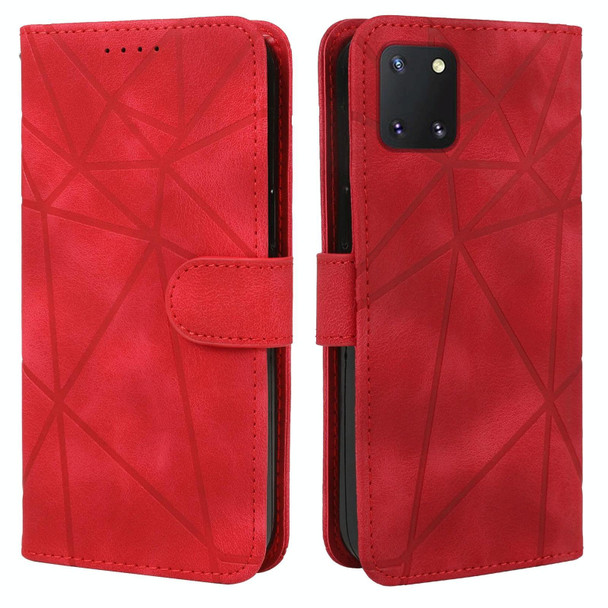 For Samsung Galaxy Note10 Lite Skin Feel Geometric Lines Leather Phone Case(Red)