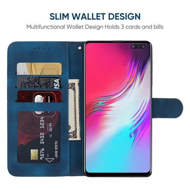 For Samsung Galaxy S10 5G Skin Feel Geometric Lines Leather Phone Case(Blue)