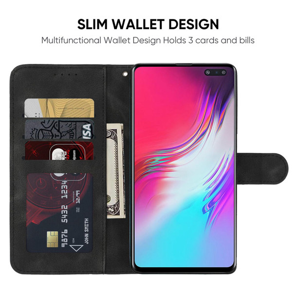 For Samsung Galaxy S10 5G Skin Feel Geometric Lines Leather Phone Case(Black)