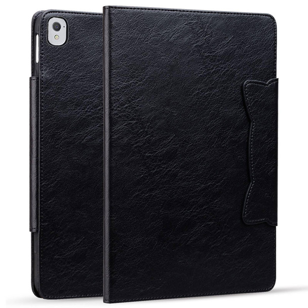 For iPad Air / Air 2 / 9.7 2017 / 2018 Cat Buckle Leather Smart Tablet Case(Black)
