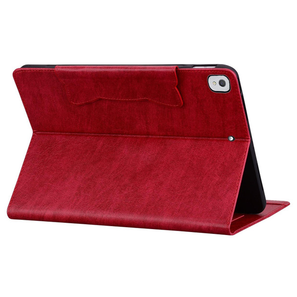 For iPad 9 10.2 2021 / 8 2020 / 7 2019 Cat Buckle Leather Smart Tablet Case(Red)