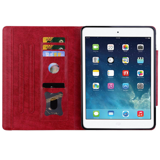 For iPad 9 10.2 2021 / 8 2020 / 7 2019 Cat Buckle Leather Smart Tablet Case(Red)