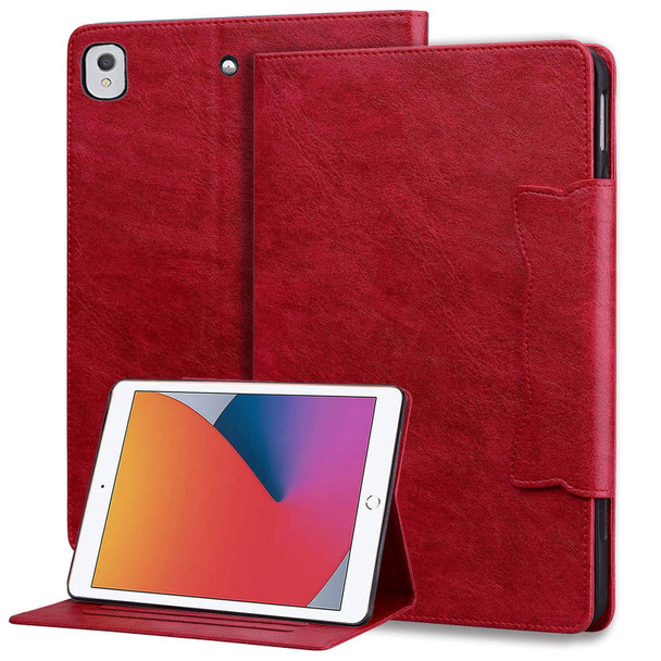 For iPad 9 10.2 2021 / 8 2020 / 7 2019 Cat Buckle Leather Smart Tablet Case(Red)