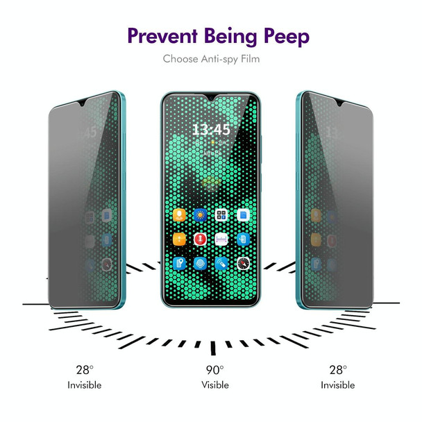 For ZTE Blade A54 ENKAY Hat-Prince 28 Degree Anti-peeping Privacy Tempered Glass Film