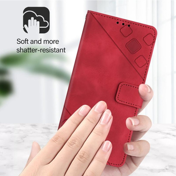 For Google Pixel 6 Skin-feel Embossed Leather Phone Case(Red)