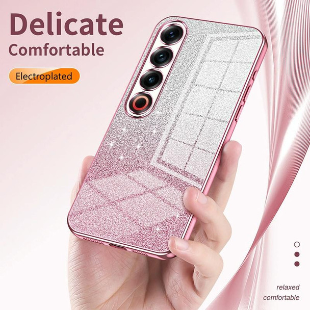 For Meizu 21 Note Gradient Glitter Powder Electroplated Phone Case(Pink)