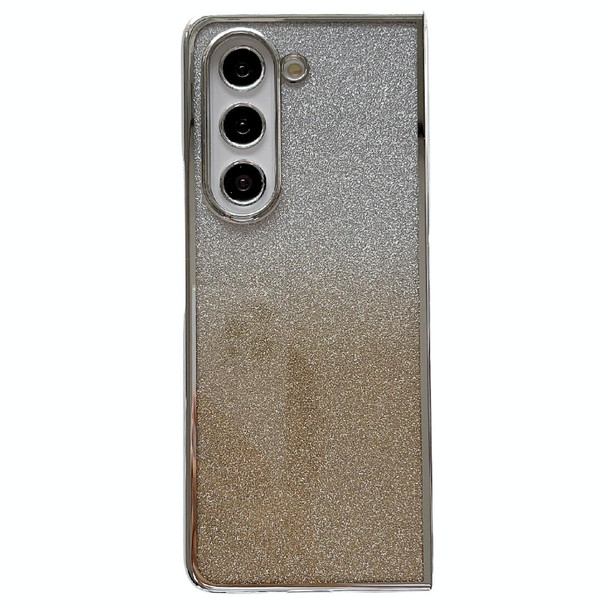 For Samsung Galaxy Z Fold6 Electroplating Frame + Glitter Paper Full Coverage Phone Case(Gold)