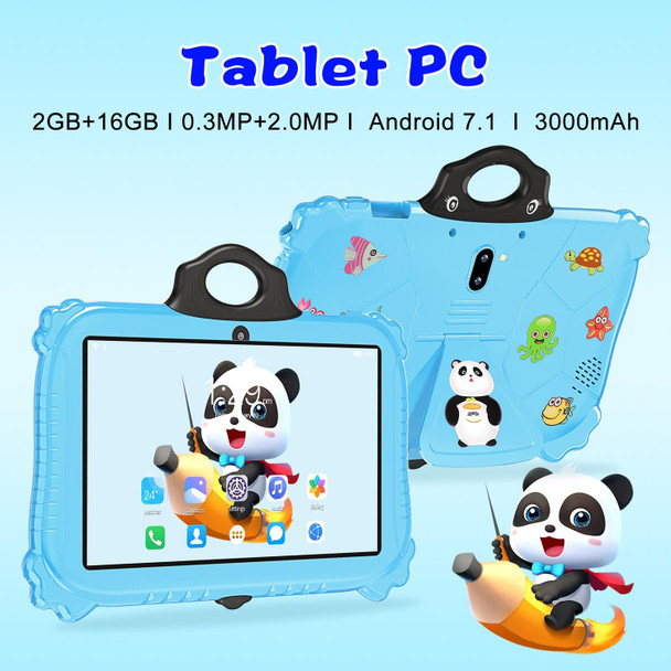 C79 Panda 7 inch WiFi Kids Tablet PC, 2GB+16GB, Android 7.1 MT6735 Octa Core CPU(Blue)