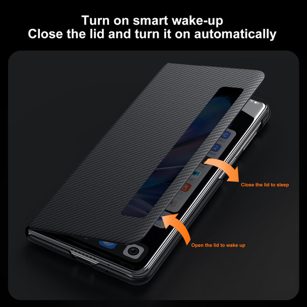 For vivo X Fold3 Pro SULADA Kevlar 600D Texture Smart Window Leather ...