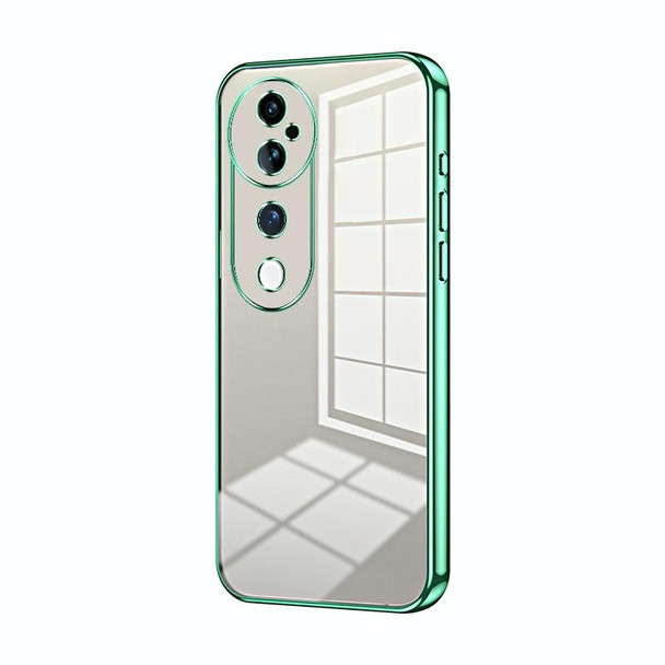 For vivo S19 Pro Transparent Plating Fine Hole Phone Case(Green)