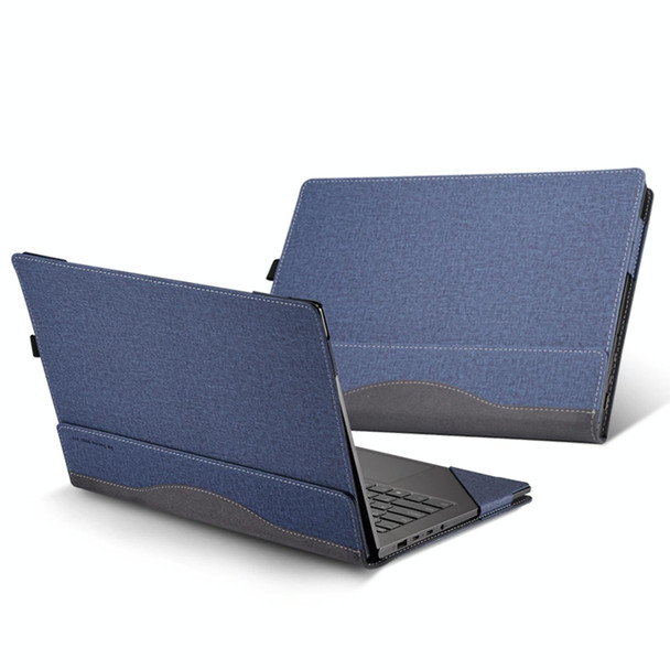 For HP Envy X360 15 inch 15-fe 2023 Leather Laptop Shockproof Protective Case(Dark Blue)