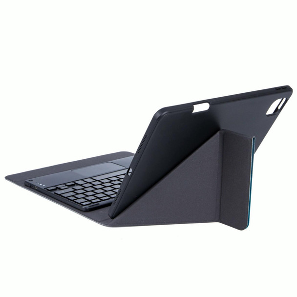 H-102C Touch Bluetooth Keyboard Leather Case with Rear Three-fold Holder - iPad 10.2 2020 & 2019 / Pro 10.5 inch(Black)