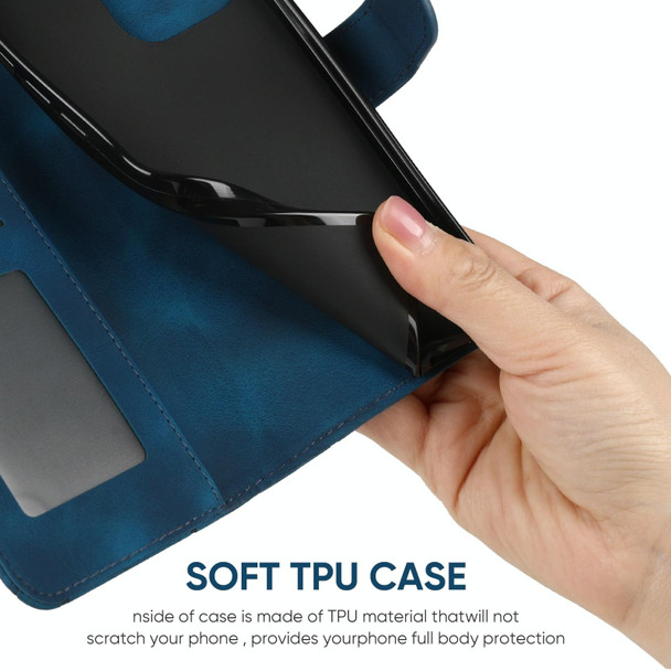 For Sony Xperia 5 III Skin Feel Geometric Lines Leather Phone Case(Blue)