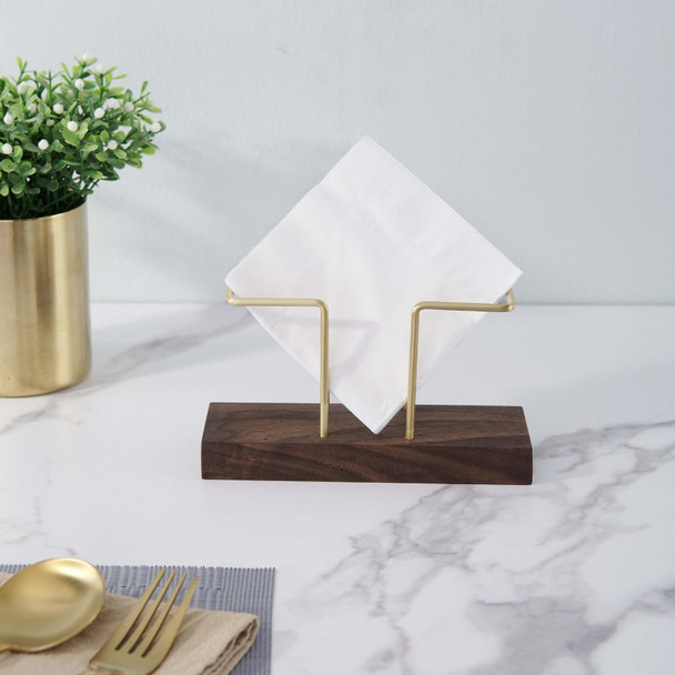 Walnut B Type Vertical Napkin Holder Dining Restaurant Kitchen Table Decor for Paper Napkins,Mail,Bills