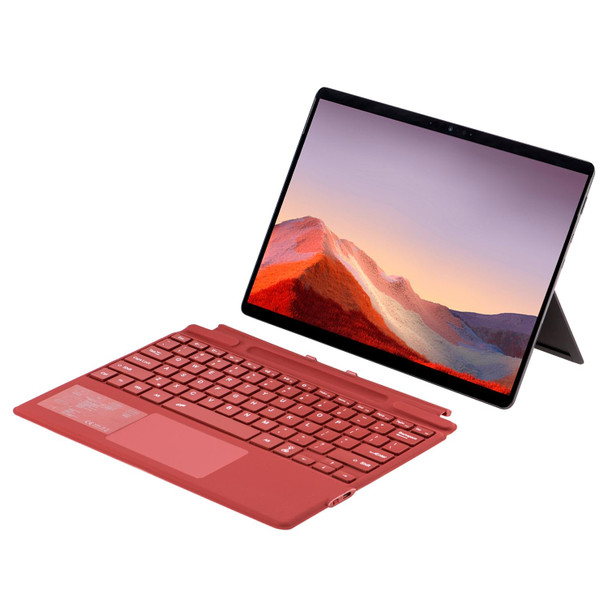 For Microsoft Surface Pro 10 / Pro 9 2089D Backlight Wireless Bluetooth Keyboard Leather Case with Touchpad(Wine Red)