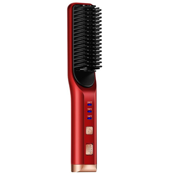 2 In 1 Curling And Straightening Dual-Use Mini Multi-Function Hair Straightener, Colour : Red