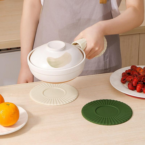 Household Silicone Heat Insulation Mat Kitchen High Temperature Resistant Baking Placemats(White)