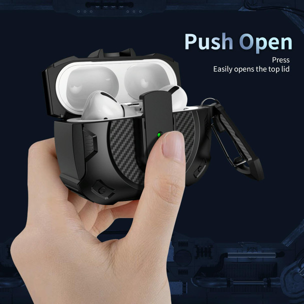 For AirPods 3 Lock Shockproof Bluetooth Earphone Protective Case(Black Silver)
