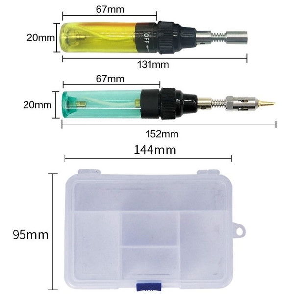 13pcs /Set Pen Type 3 In 1 Gas Soldering Iron Multi-function Gas Soldering Iron Set(Transparent Red)