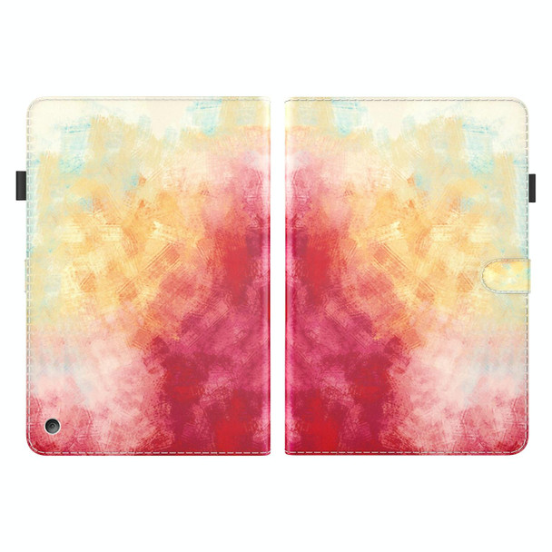 Amazon Fire HD 8 2020 Watercolor Pattern Skin Feel Magnetic Horizontal Flip PU Leatherette Case with Holder & Card Slots & Photo Frame & Sleep / Wake-up Function(Spring Cherry)