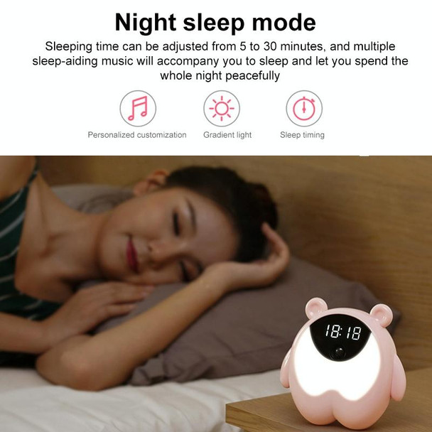 Creative Time Light Childrens Bedroom Smart Timer Bedside Alarm Clock, Style:Monochrome 3W(White)