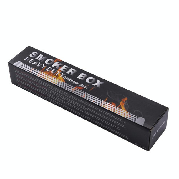 12 Inch Stainless Steel 304 Smoked Tube BBQ Box Outdoor Cold Smoke Box,Style: Tube + Brush + Hook