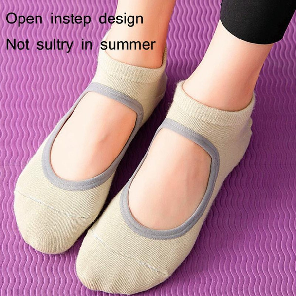 3 Pairs Backless Non-Slip Yoga Dance Socks Gym Indoor Floor Sports Socks, Size: 35-42(Bean Green)