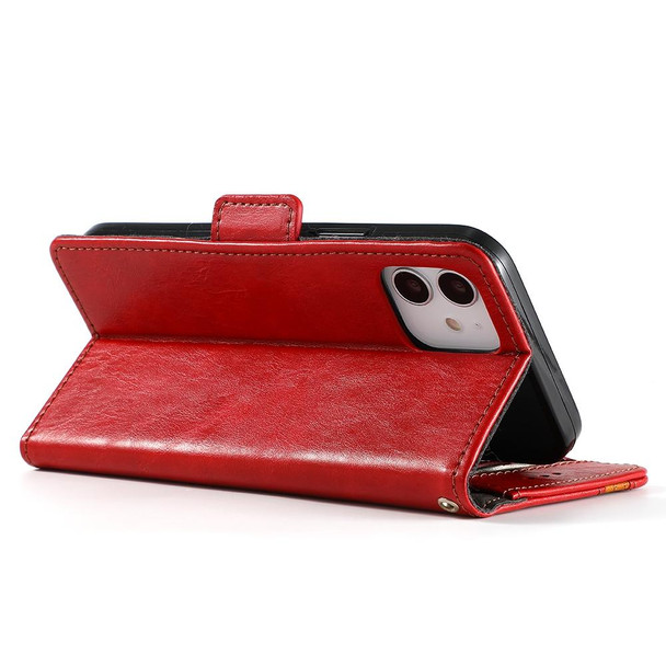 CaseNeo Business Splicing Dual Magnetic Buckle Horizontal Flip PU Leatherette Case with Holder & Card Slots & Wallet - iPhone 11(Red)