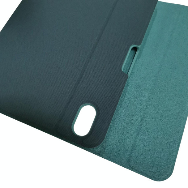 HK006 Square Keys Detachable Bluetooth Keyboard Leather Tablet Case with Holder for iPad mini 6(Dark Green)