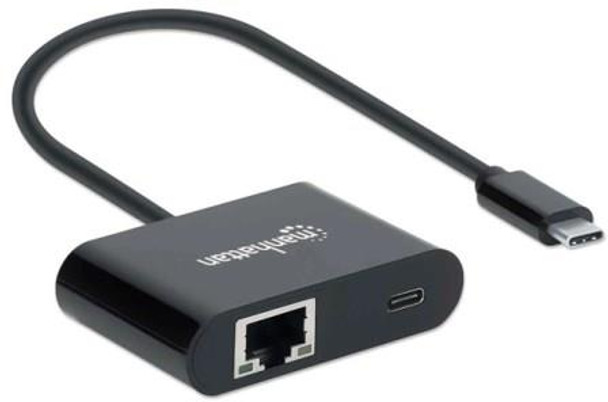 Manhattan SuperSpeed USB Type C to Gigabit Network Adapter with Power Delivery Port