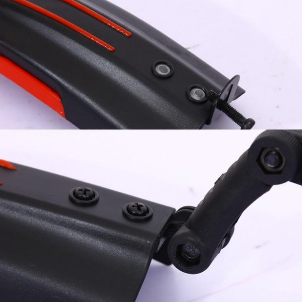 5 Sets  Dual Color Bicycle Mudguard Mountain Bike Fenders Set(All Black)