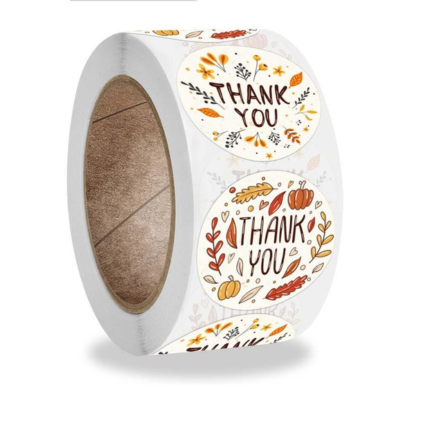 10 Rolls K-54 Thank You Floral Gift Decoration Sticker Label, Size: 2.5cm