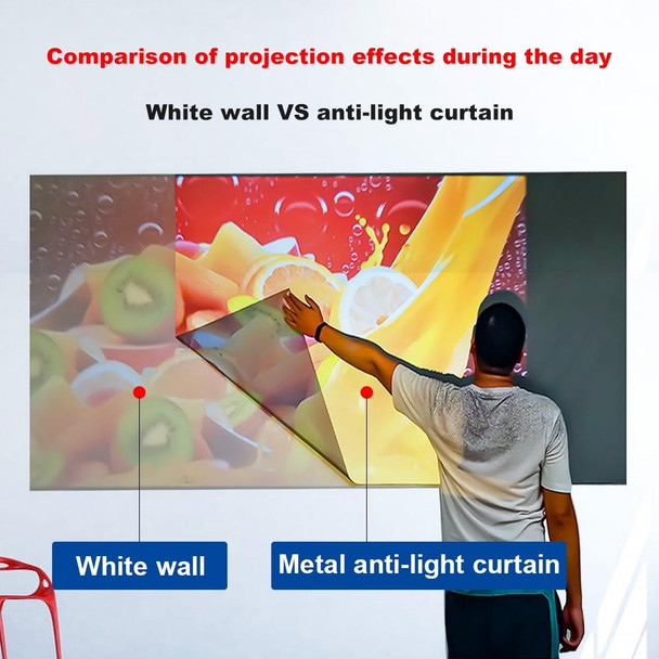 Folding Metal Anti-Light HD Projection Curtain, Size: 120 inch 16:9 266x148cm