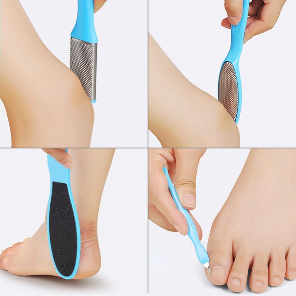 8 in 1 Dead Hard Skin Callus Remover Scraper Pedicure Rasp Tools Portable Cuticle Pusher Nail Foot Care Tool