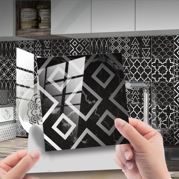 20 PCS 20cm PVC Crystal Covered Film Geometric Pattern Tile Wall Sticker(TS244)