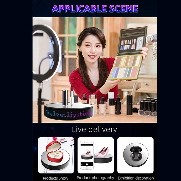 Intelligent APP Screen Display Electric Rotating Turntable Mirror Display Stand Live Broadcast Video Shooting Props Turntable(Blue Light)