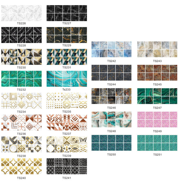 20 PCS 10cm PVC Crystal Covered Film Geometric Pattern Tile Wall Sticker(TS233)