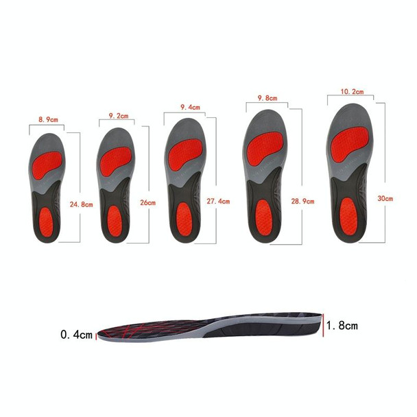 2 Pairs Silicone Shock-absorbing Breathable Sweat-absorbing TPE Insoles, Size: - 42/43cm(Black)