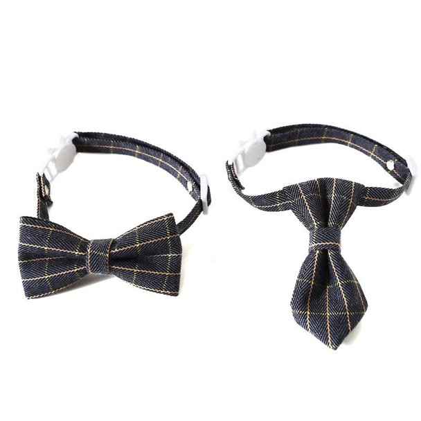 4 PCS Pet Sub-Bow Tie Adjustable Cat Dog Collar Accessories, Style:Tie, Size:S 17-32cm(Gray)