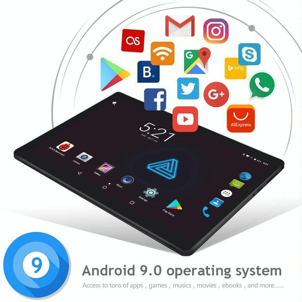 BDF M107 4G Phone Call Tablet PC, 10.1 inch, 2GB+32GB, Android 9.0, SC9863A Octa Core Cortex-A55, Support Dual SIM & Bluetooth & WiFi & GPS, EU Plug(Blue)